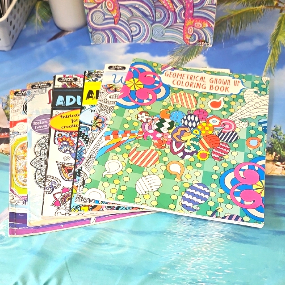 Adult Coloring Books 6 Piece Bundle Few Pages Out Of Each